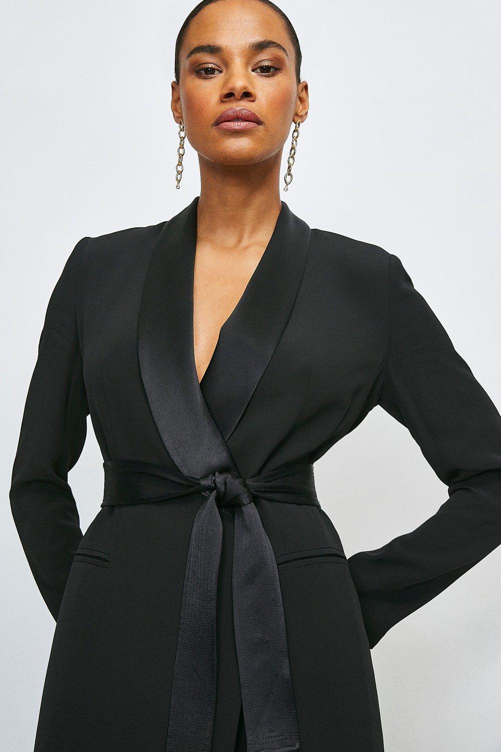 Tuxedo Wrap Dress | Karen Millen